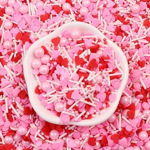 Perles de sucre rouge comestibles de qualité supérieure <span class=keywords><strong>pour</strong></span> gâteau Mélange de sucre <span class=keywords><strong>rose</strong></span> Topper Dragées décoratives <span class=keywords><strong>pour</strong></span> les gâteaux de mariage de la Saint-Valentin - Product Image 4