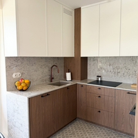 Meuble de cuisine gain de place avec porte relevable, design de luxe, charnière de tiroir à fermeture douce, robinet d'évier, panier de tiroir, armoire de cuisine, placard, garde-manger