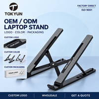 Support d'ordinateur portable réglable en plastique, pliable, ergonomique, support de bureau portable, OEM ODM, marque privée, vente en gros