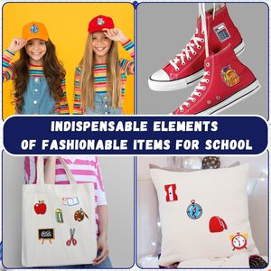 トレンディな刺Embroideryパッチアイアンオン学生鉛筆ケーススタディ学習刺Embroideredパッチスクールチルドレンバックパック