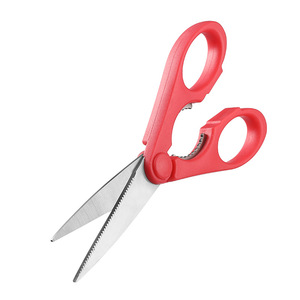 <b>Kitchen</b> Stainless Steel <b>Scissors</b> 7 Inch Red Heavy Duty For Vegetable Cutting Home Use - Product Image 2