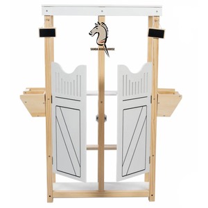 Cheval d'équitation jouet à chevaucher Hobby Horse, animaux en peluche, porte de box en bois - Product Image 5