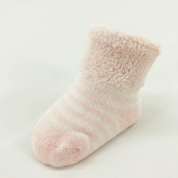 Chaussettes en coton peigné entièrement en tissu éponge pour bébés, nouveau-nés et tout-petits, roses, absorbantes, respirantes, pour usage quotidien, vente en gros