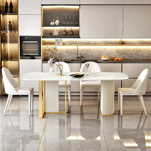 6-8 व्यक्तियों के लिए आधुनिक आयताकार भोजन तालिका परिवार के घर के भोजन कमरे के फर्नीचर के लिए - Product Image 2