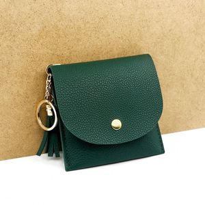 Da sang trọng Thiết kế móc khóa ví phụ nữ đồng xu Ví <span class=keywords><strong>Keychain</strong></span> phụ nữ Da Tua Earbud trường hợp chủ thẻ <span class=keywords><strong>Keychain</strong></span> Ví - Product Image 3