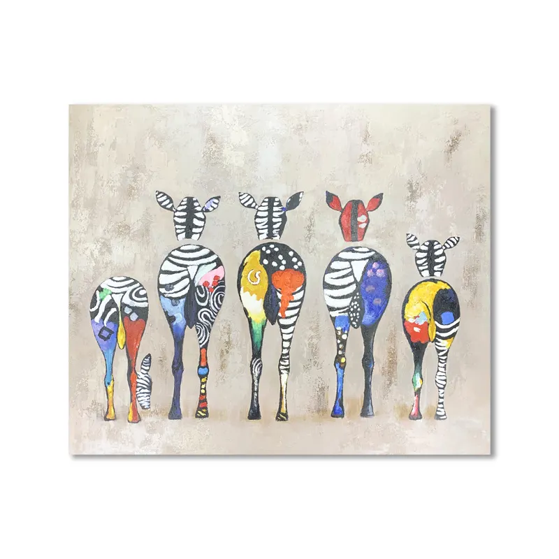 Pintura a óleo moderna de 100% pintada à mão, pintura bonita de animal do cavalo com moldura para sala de estar à venda