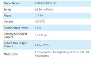 Servomoteur Delta ASD-A2-3043-E série A2, 3,0 kW, 400 V, triphasé, amplificateur servo AC industriel, contrôle de mouvement haute vitesse pour applications automobiles - Product Image 2
