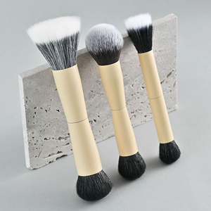 Nouveau pinceau de mélange double tête 1 pièce, en nylon, avec <span class=keywords><strong>tube</strong></span> en aluminium laqué, pour le blush et le maquillage du visage - Product Image 3