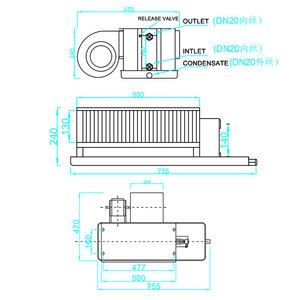 Energía eficiente silencio ultra-delgada escondido horizontal de agua de <span class=keywords><strong>la</strong></span> bobina del ventilador - Product Image 6