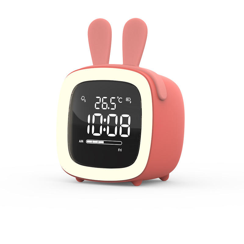 Orange Alarm Clock and Rabbit Ears Decoration