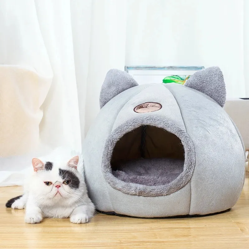 Thảm mềm sang trọng cũi con chó con đệm chó nhỏ tổ có thể giặt hang mèo Giường mèo giường nhà ngọt ngào ngủ thoải mái mèo giường