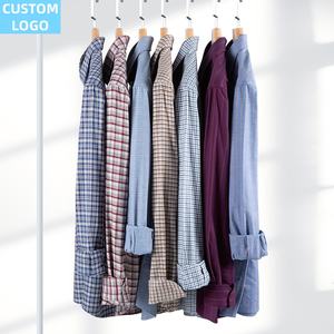 قميص رجالي مخصص الشعار ، قميص كلاسيكي منقوش بأكمام طويلة للرجال والأعمال - Product Image 5