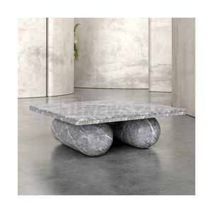 <span class=keywords><strong>Tavolino</strong></span> da Caffè Quadrato Newstar di Nuovo Design in Marmo Naturale Nero Portoro con Base Ovale Doppia, <span class=keywords><strong>Tavolino</strong></span> da Tè <span class=keywords><strong>Giallo</strong></span> - Product Image 4