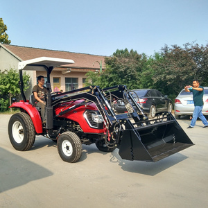 Tractor Met Front In Loader Belasting En Terug Graven Gras Klem Vork <span class=keywords><strong>4</strong></span> In 1 Emmer - Product Image 5