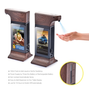 FYD-835SD 7 inch màn hình cảm ứng kép bảng Máy nghe nhạc quảng cáo với tay tự động Dispenser kỹ thuật số biển khử trùng media player - Product Image 1