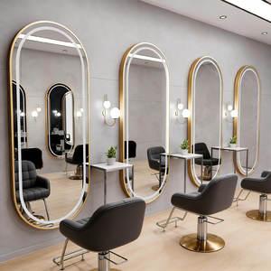 Miroir de salle de bain en gros pour salon, miroir mural pleine longueur noir avec éclairage LED périphérique et coins arrondis - Product Image 3