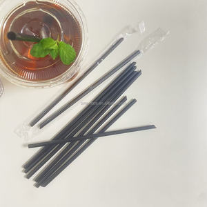 Smartops Dùng Một Lần Màu Đen Chỉ Đầu Phẳng Rơm Ngọc Trai Trà Sữa Cà Phê Milkshake Nhựa Rơm PP 6*230Mm Nhựa Rơm - Product Image 4