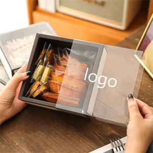 Caja para galletas de cartón cuadrado reciclable con ventana, diseño personalizado para pastelería - Product Image 2