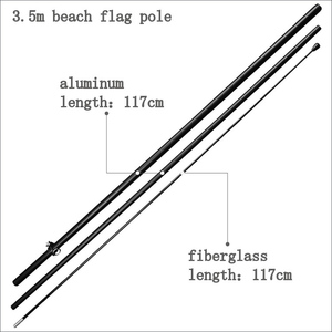 Kit de mât de drapeau de plume ouverte bannière de drapeau publicitaire de 15 pieds de haut avec kit de poteau en fibre de verre et <span class=keywords><strong>promotion</strong></span> commerciale de piquet de sol de base - Product Image 4