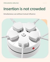 Multiprise rétractable compacte avec 4 ports USB-A et prise britannique, rallonge multi-prises universelle pour usage domestique