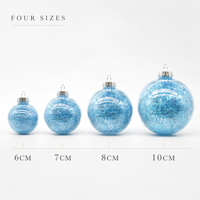 Boule de Noël décorative 6/7/8/10cm, ornée de paillettes, à suspendre, pour sapin de Noël, couleurs mélangées, avec capuchon électroplaqué, idéale comme cadeau ou décoration.