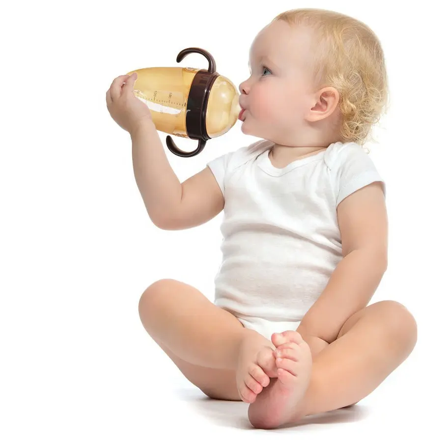 150Ml Volledige Siliconen Fles Anti-Winderigheid Fles Drop Baby Voeding Serviesgoed Breed Kaliber Gebogen Fles