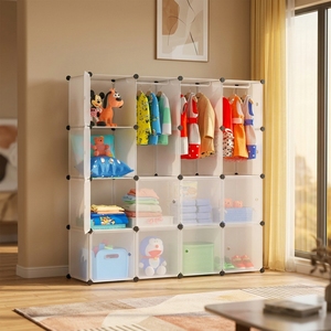 儿童塑料模块式衣柜可转换储物柜现代卧室家具 - Product Image 2