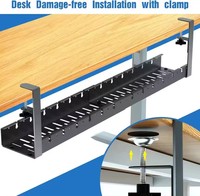 Galvanisé à chaud galvanisé à chaud extensible sous le plateau de gestion de câbles de bureau pince de ceinture de gestion de câbles avec couvercle
