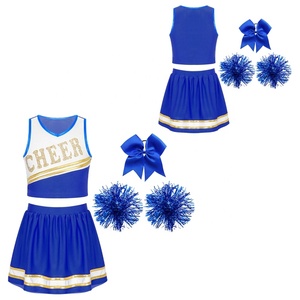 Tenue de cheerleading professionnelle pour filles de 6 à 16 ans, ensemble 4 pièces avec crop top et jupe, vêtements de danse pour spectacle sur scène, mode et fête - Product Image 2