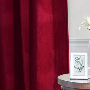 Rideaux en tissu fini velours hollandais bordeaux exclusifs transfrontaliers pour salon chambre à coucher cantonnières pare-soleil occultant solides Direct - Product Image 2