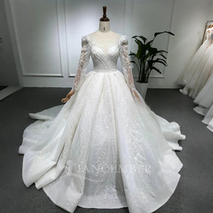 Luxury Long Sleeves Wedding Dresses Handmade <b>Sequined</b> Vintage Bridal Gown Lsbh23 - Product Image 2