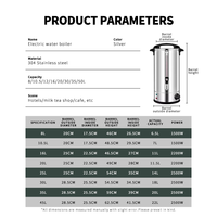 WINNERS Vente flash Urne à café chaude en acier inoxydable à double paroi Bouilloire à eau Urne à eau 25L 35L 45L avec réglage de la température