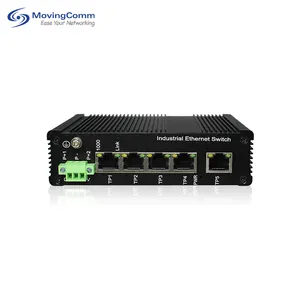 Ip40 Hot Selling Ip40 Lightning Protection Industrial 1000M 5 Ports Ethernet Switch 1000Mbps Unmanaged Din Rail Poe Network Switches
