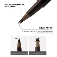 Pointe inclinée pour lignes fines en forme de poil Pinceau carré pour contrôle Plusieurs nuances disponibles Crayon à sourcils personnalisé