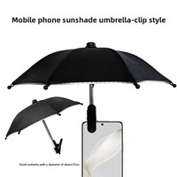 Support de téléphone portable avec parapluie anti-UV et anti-pluie, fixation par clip, pare-soleil anti-reflet, petit parapluie en polyester, soie, acier, plastique