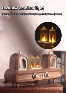 Altavoz Inalámbrico Vofull, Radio Vintage con Reloj FM, Audio USB, Radio de Mesa Antigua con Lámpara de Tubo - Product Image 2