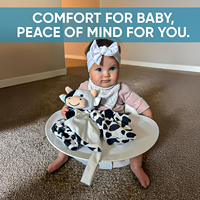 Couverture de sécurité pour bébé en peluche vache avec module sonore de berceuses et bruit blanc, activée par pression, enregistrable, puce vocale OTP