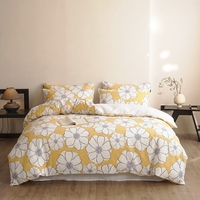 Parure de lit élégante en coton froissé à motifs floraux pour chambre à coucher, hôtel, maison, ensemble de 3 pièces avec housse de couette