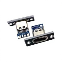 Jack Pengisian Daya Tipe-C Female 2 Sambungan Solder Konektor USB-C Belt Line 2Pin 4Pin Adaptor Flat Plug untuk Kotak Suara Elektronik