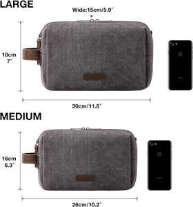 Water-resistant Shaving Make up <b>Bag</b> Canvas Travel <b>Toiletry</b> Organizer <b>Toiletry</b> <b>Bag</b> <b>for</b> <b>Men</b> - Product Image 2
