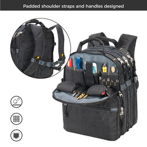 Ba lô đựng dụng cụ thợ điện thời trang chống nước chất liệu polyester có khóa kéo, dày dặn, kích thước 30x20x20cm, mã sản phẩm HWB-0000, xuất xứ Trung Quốc - Product Image 2