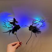 Serre-têtes d'Halloween pour des séances photo amusantes, accessoires de costume, serre-têtes lumineux en dentelle fleurie et accessoires de tête scintillants