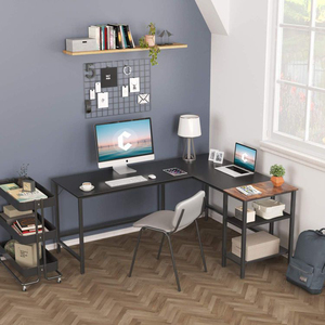 Toptan ucuz fiyat Modern mobilya ofis ev köşe <span class=keywords><strong>L</strong></span> şekli Metal bilgisayar masası - Product Image 4