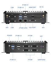 HD VGA 6 COM Dual Lan Ethernet 2,5G MIni PC Core I3 i5 i7 Wifi 4G Pequeño Micro Fanless Mini PC Industria Mini Computadora Industrial