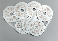 Circuit imprimé en aluminium LED rond personnalisé, MCPCB, épaisseur 1,5 mm, cuivre 35 µm, circuit imprimé gravé pour l'éclairage LED