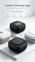 Nouveau mini support de téléphone TWS BT avec charge sans fil 5W, design pliable, V5.1, autonomie de 5 à 10 heures, audio bidirectionnel, contrôle par application, haut-parleur domestique