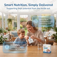 Complément alimentaire multivitaminé pour enfants avec oméga 3 DHA sous forme de film oral à dissolution rapide, formule personnalisée OEM, fabricant de marque privée