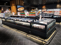 Vitrine Réfrigérée Commerciale Monotempérature à Refroidissement par Air, Grande Capacité, Taille Personnalisée pour la Vente de Produits Frais