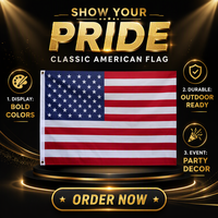 Drapeau américain personnalisé professionnel 3x5 pieds en nylon pour événements et promotions
