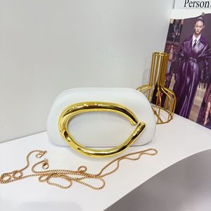 <span class=keywords><strong>Borsa</strong></span> a <span class=keywords><strong>Tracolla</strong></span> in Acrilico con Catena Metallica e Chiusura Magnetica, Fodera in Poliestere, Stile Urbano Semplice, <span class=keywords><strong>Borsa</strong></span> da Donna di Alta Qualità - Product Image 6